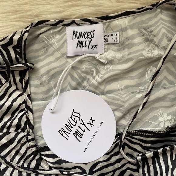 Princess Polly Lochie Zebra Print Satin Cami Dress - Picture 9 of 10